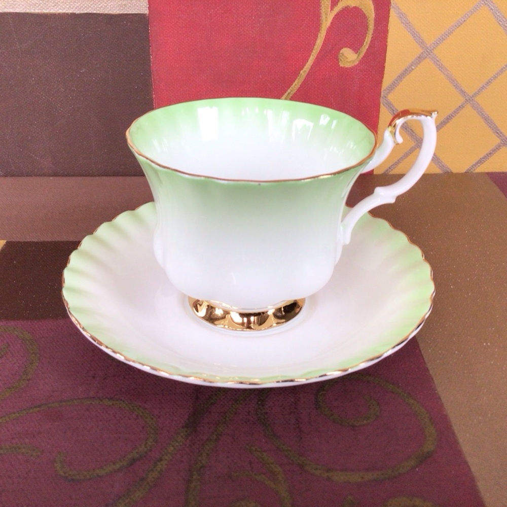 Royal Albert Rainbow Green Teacup And Saucer
